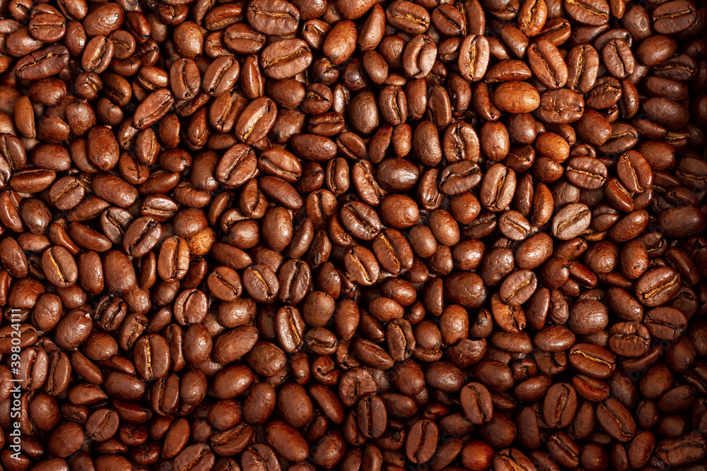 Fototapeta premium Roasted coffee beans texture.