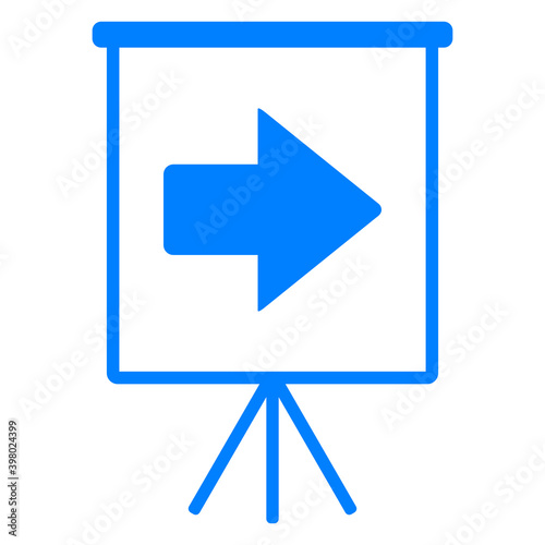 Pfeil nach rechts und Flipchart