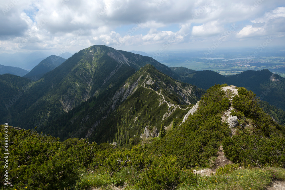 Ridge between Herzogstand and Heimgarten mountain in Bavaria, Germany
