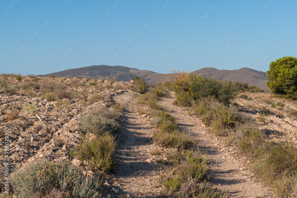 dirt road in the mountains in southern Spain dirt road in the mountains in southern Spain