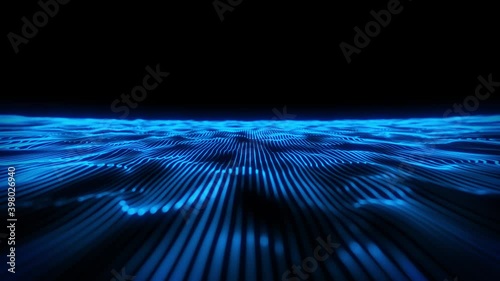 Abstract Waving Lines Fx Background Loop/ 4k animation of an abstract background with fracta particle lines waving and seamless looping photo