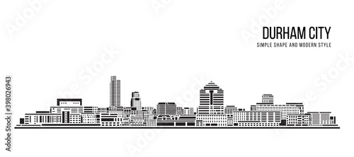 Cityscape Building Abstract Simple shape and modern style art Vector design - Durham city