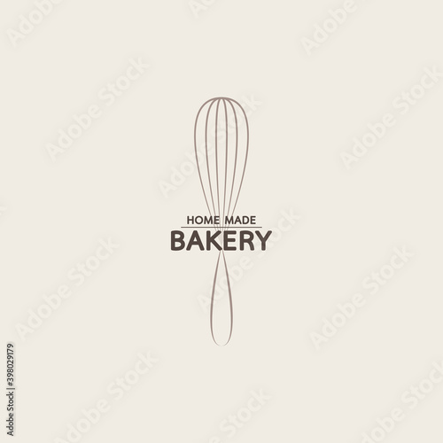 Bakery logo design. Bakery sign vector. Whisk logo design.