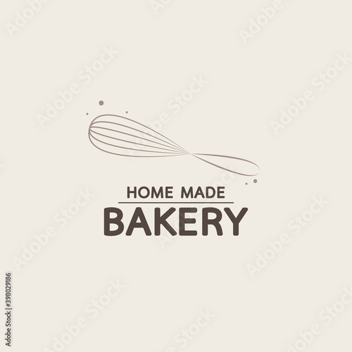 Bakery logo design. Bakery sign vector. Whisk logo design.