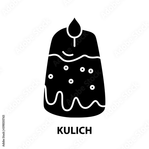 kulich icon, black vector sign with editable strokes, concept illustration