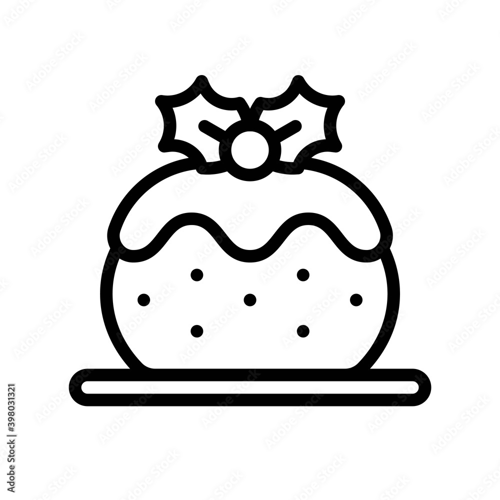 Cake icon, Christmas food and drink vector Cake icon, Christmas food and drink vector