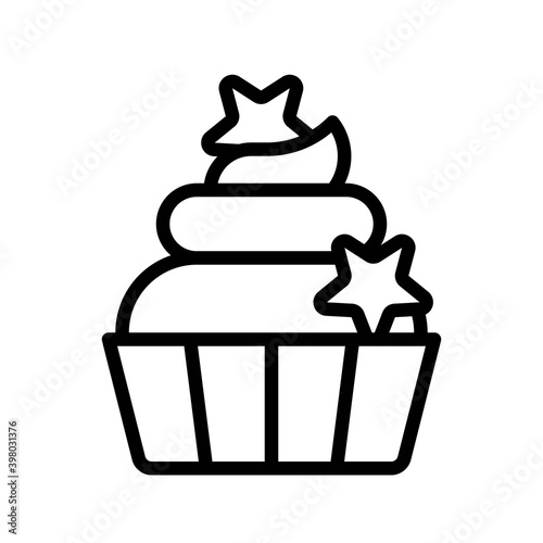 Christmas cupcake icon, Christmas food and drink vector
