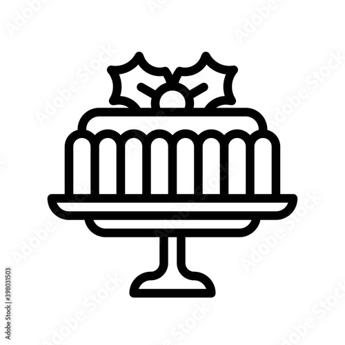 Jelly pudding icon, Christmas food and drink vector