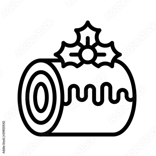 Swiss roll icon, Christmas food and drink vector