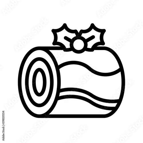 Swiss roll icon, Christmas food and drink vector