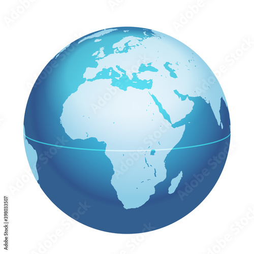世界地図　アフリカ, 地中海, 中東地域