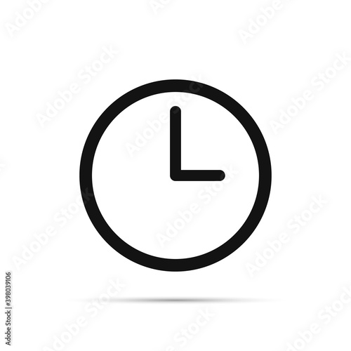 Clock icon, flat graphic design template, vector illustration