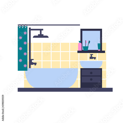 bathroom with bathtub and sink. flat