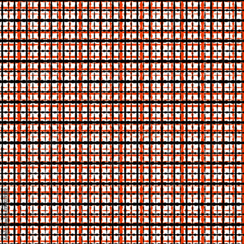  black and orange irregular pattern of squares within squares.