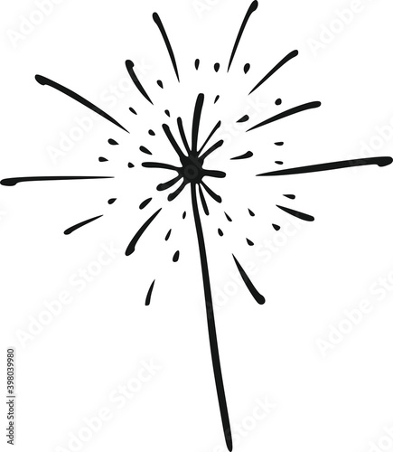  hand drawn black line star isolated on white background
