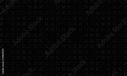  black and white geometric pattern of irregular lines crosses.