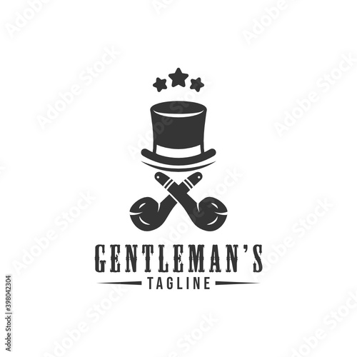 Simple retro gentleman logo emblem