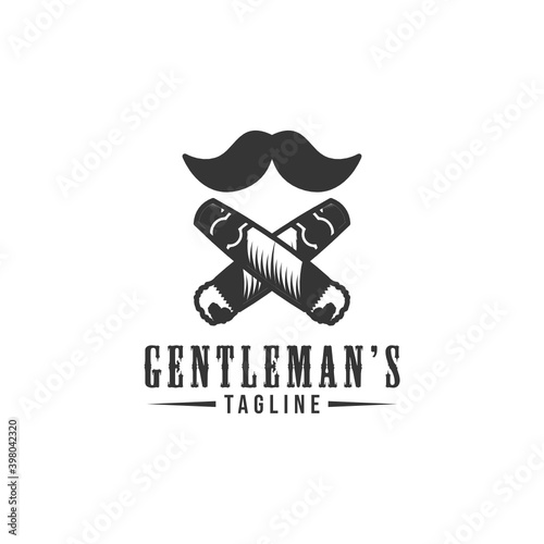 Simple retro gentleman logo emblem