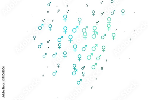 Light blue, green vector texture with male, female icons.