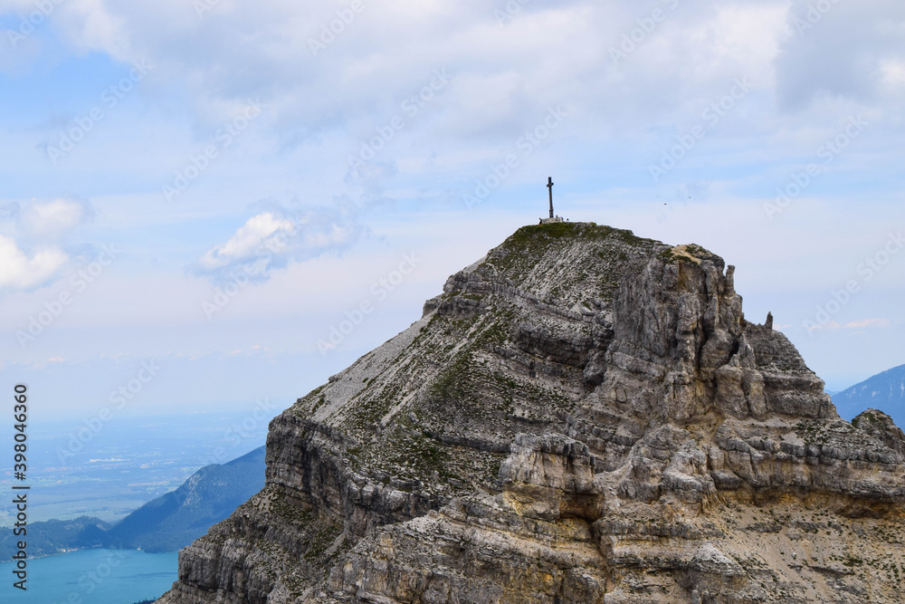Fototapeta premium Summit cross in Garmisch Patenkirchen, Germany