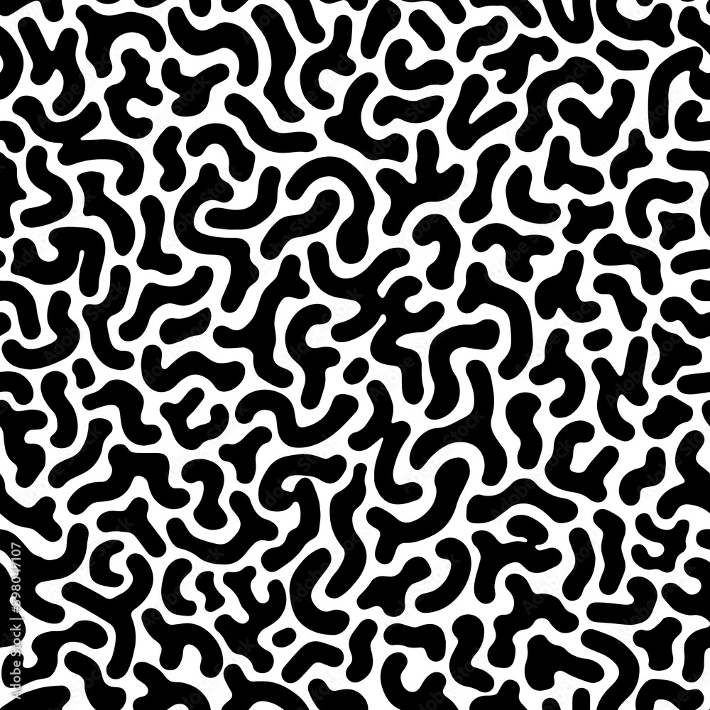 Vector hand drawn monochrome purifier fish skin seamless pattern