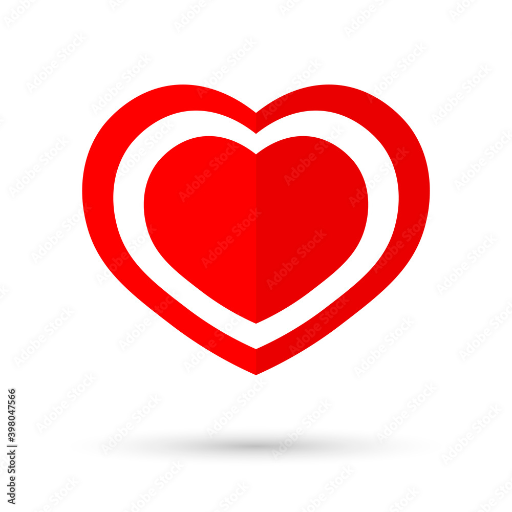 Heart icon, flat graphic design template, love sign, Valentines Day symbol, vector illustration Heart icon, flat graphic design template, love sign, Valentines Day symbol, vector illustration