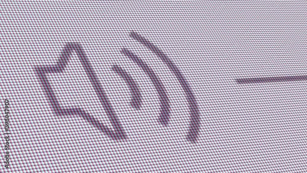 Sound Volume Icon Up And Down 
Extreme Close Up 
From Mute To Max And Back To Silence 
Increasing And Decreasing The Volume Concept