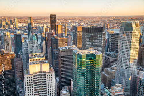 Midtown Manhattan skyscrapers, New York City aerial view