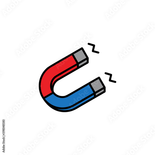 Magnet icon flat vector illustration