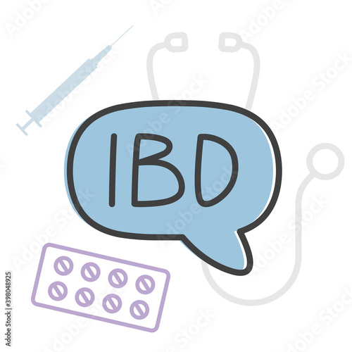 IBD (Inflammatory Bowel Disease) acronym concept- vector illustration