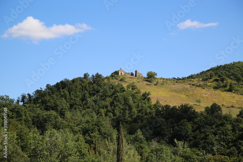 Old ruins on the hill in Umbria, Italy