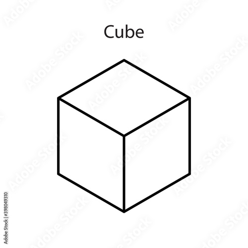 Vector cube icon isolated on white background. Box for transporting illustrations for mobile applications. Pictogram for the Internet. Minimalist style abstract cube icon.