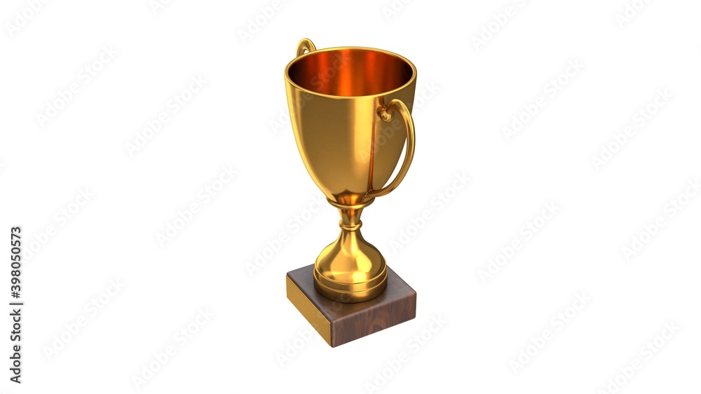 3D render of Gold Trophy Cup isolated on white 3D render of Gold Trophy Cup isolated on white