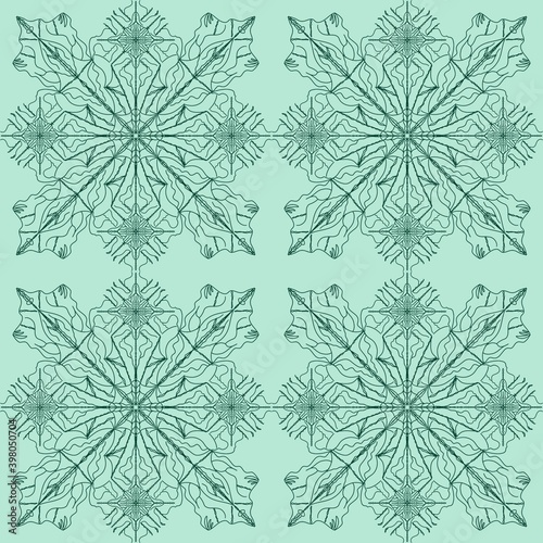 seamless pattern with snowflakes © Екатерина Цюцюра