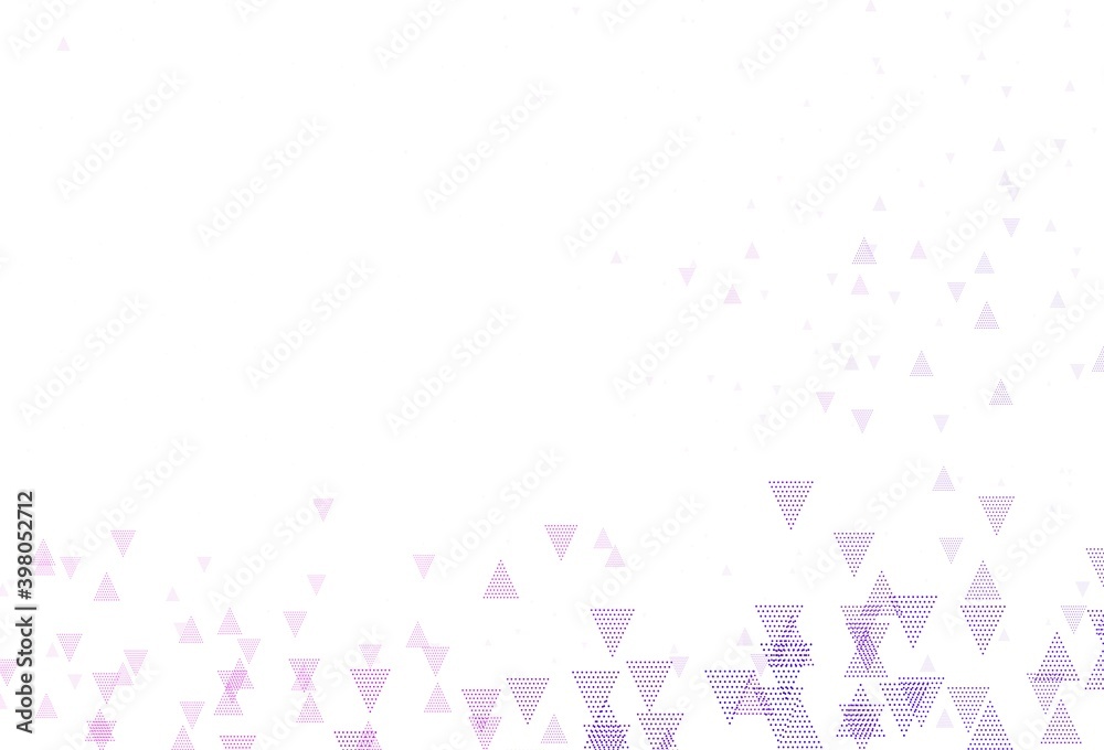 Light Purple, Pink vector background with triangles, circles.