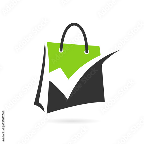 check mark shopping bag logo