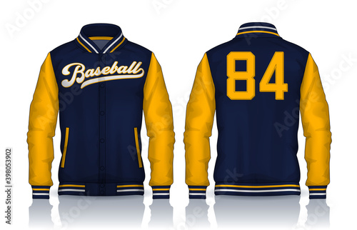 Varsity Jacket Design,Sportswear Track front and back view.
