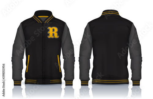 Varsity Jacket Design,Sportswear Track front and back view.