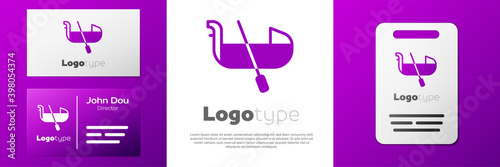 Logotype Gondola boat italy venice icon isolated on white background. Tourism rowing transport romantic. Logo design template element. Vector.