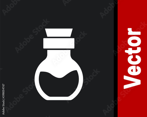 Poison in bottle icon isolated on white background. Bottle of poison or poisonous chemical toxin. Vector.