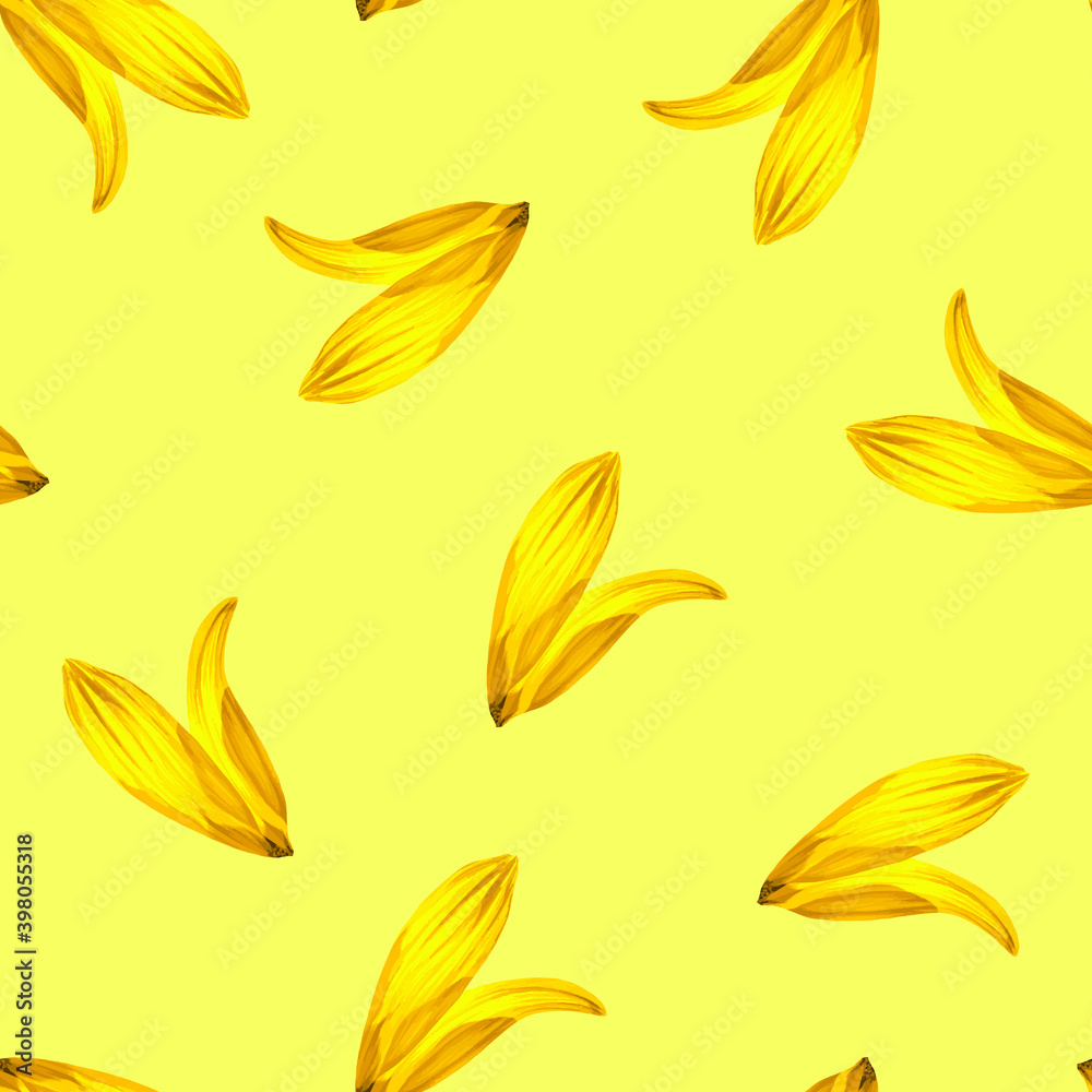 Sunflower petals seamless pattern. Vector stock illustration eps10.