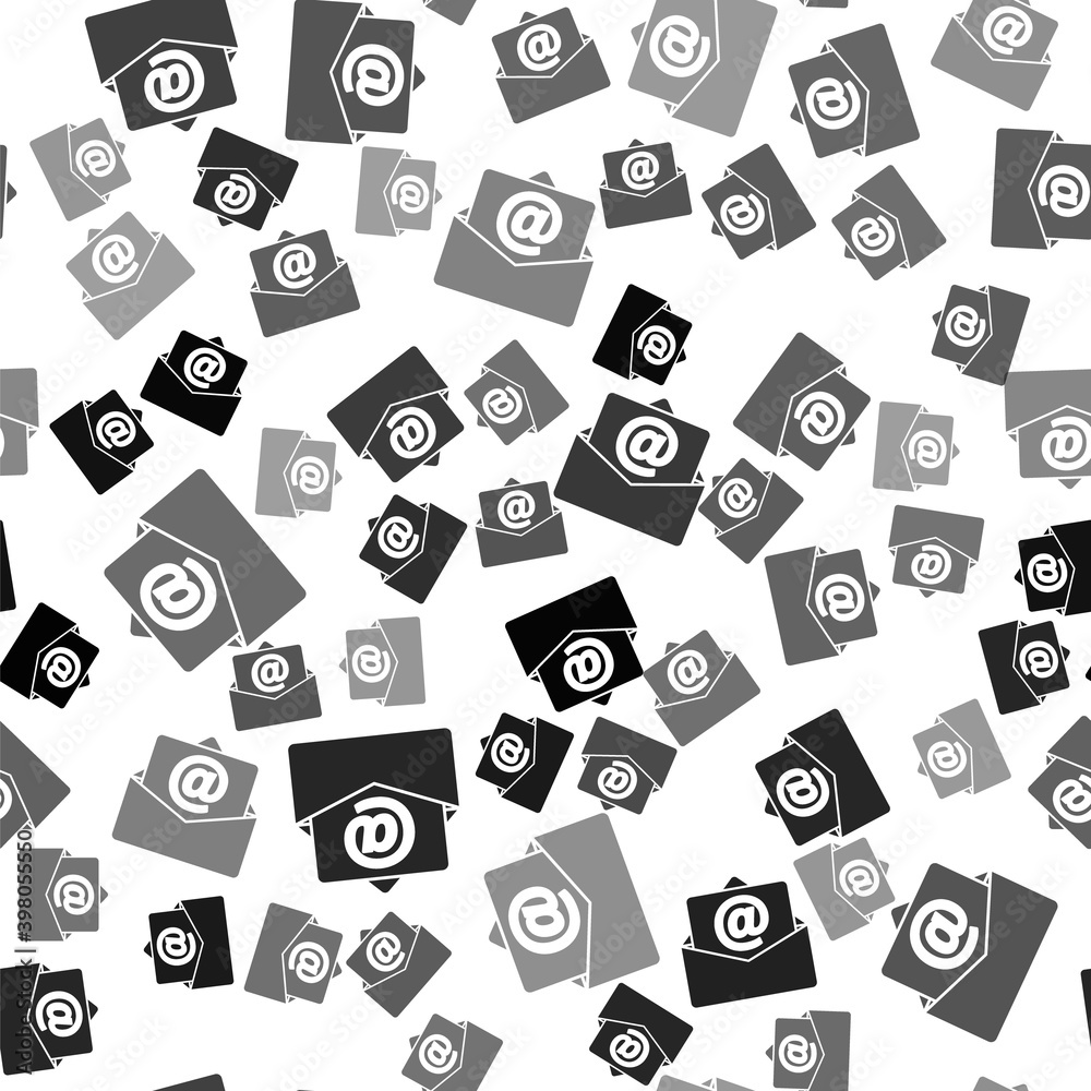 Black Mail and e-mail icon isolated seamless pattern on white background. Envelope symbol e-mail. Email message sign. Vector. Black Mail and e-mail icon isolated seamless pattern on white background. Envelope symbol e-mail. Email message sign. Vector.