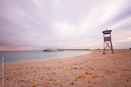 Avcılar on the beach and fishing boats waiting on the sidelines / İstanbul