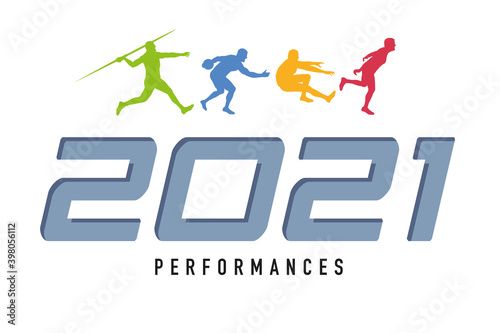 Carte de vœux 2021 sur le concept du sport, de l’athlétisme et de la performance pour développer l’esprit de compétition et relever de nouveaux défis.