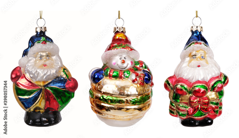 Glass Christmas toy isolated on a white background Glass Christmas toy isolated on a white background
