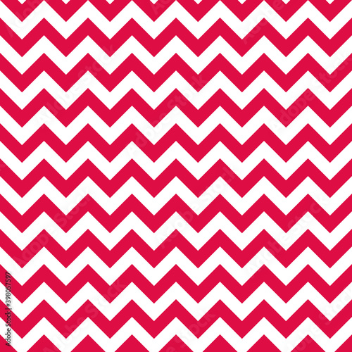 Seamless red and white zigzag pattern, vector illustration. Chevron zigzag pattern with red lines. Christmas background for scrapbook, print and web © Irin Fierce