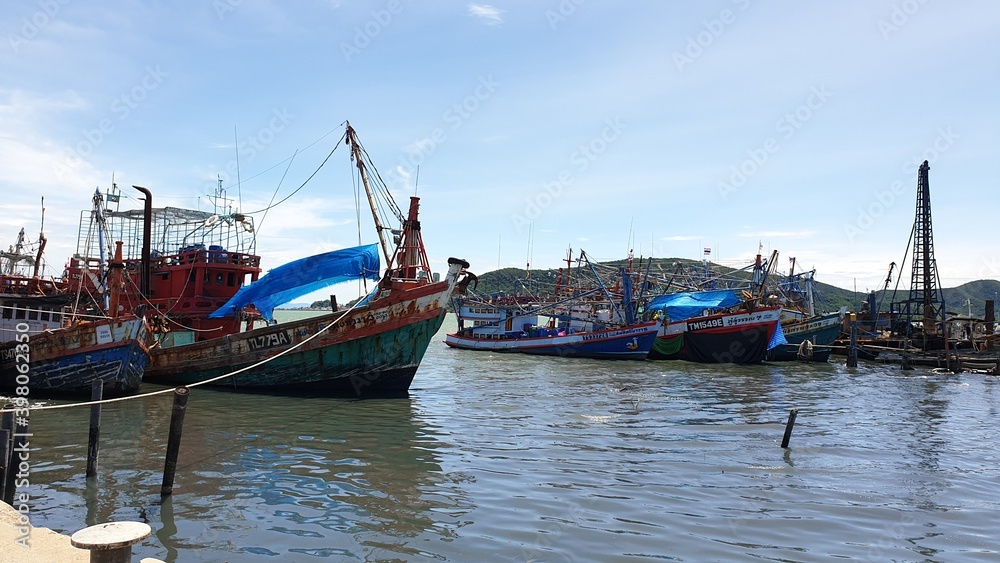 Fishing boat in Songkhla of Thailand