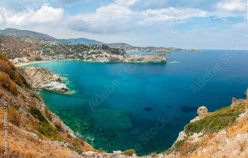 Ligaria beach panorama. Lygaria bay near to Agia Pelagia  Heraklion   Crete.