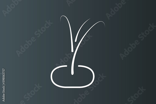 A plant in soil icon on dark background
