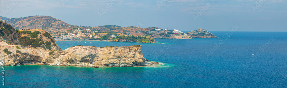 Ligaria beach panorama. Lygaria bay near to Agia Pelagia, Heraklion , Crete.